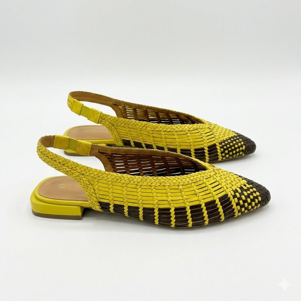 Bailarinas destalonadas Gioseppo mostaza y negro