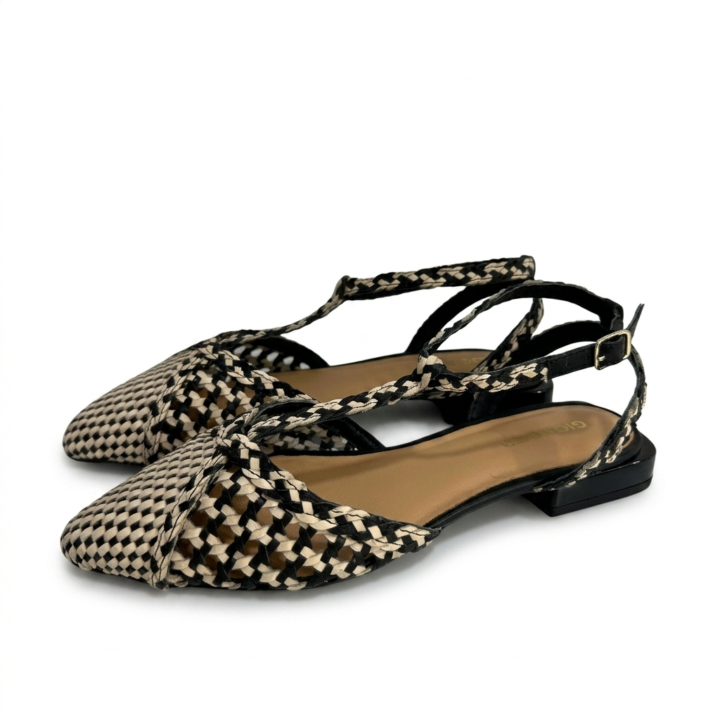 sandalias planas giosepo Blanco y Negro