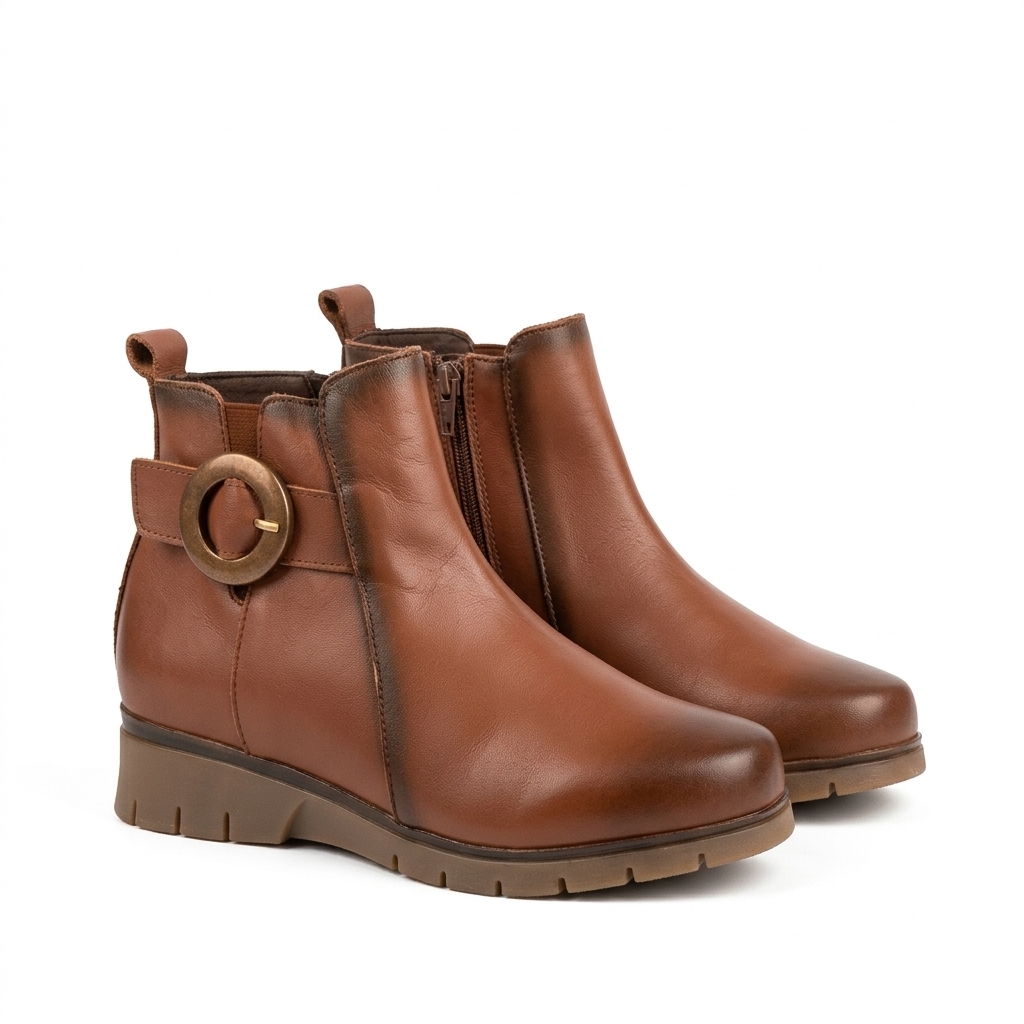 Botines de Piel Valeria’s marron cuero